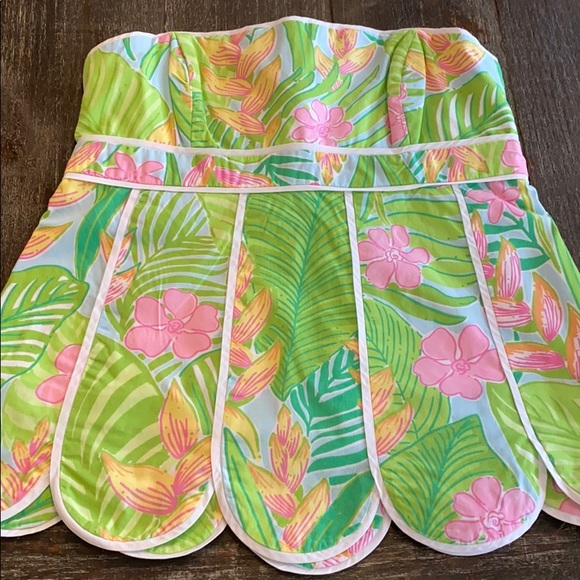 Lilly Pulitzer Strapless Scalloped Top - Picture 1 of 6